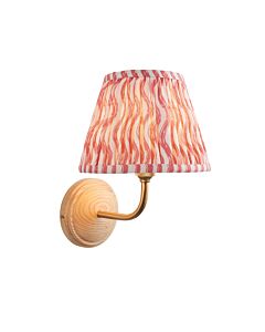 Endon Lighting - Wood Arc & Ripple 20cm - 116094 - Ash Wood Pink Wall Light