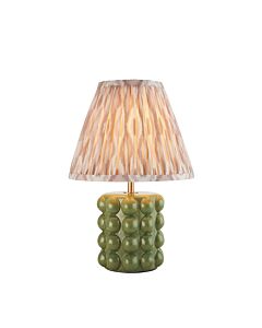 Endon Lighting - Bobble & Ikat 25cm - 116302 - Olive Green Aged Brass Neutral Ceramic Table Lamp With Shade