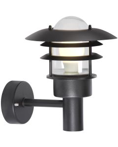 Nordlux - Lonstrup 22 - 71431003 - Black Clear Glass IP44 Outdoor Wall Light