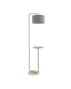 Cliveden - Satin Champagne Floor Lamp with Table