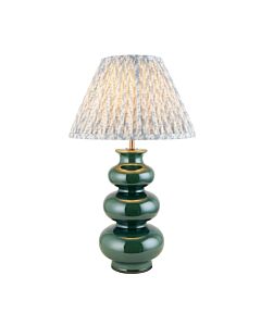 Endon Lighting - Monroe & Leaf 30cm - 116471 - Green Aged Brass Blue Ceramic Table Lamp With Shade