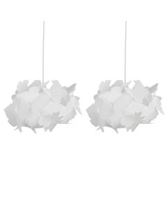 Set of 2 White Butterfly Easy Fit Light Shades