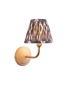 Endon Lighting - Wood Arc & Ikat 16cm - 115816 - Ash Wood Grey Wall Light