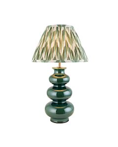 Endon Lighting - Monroe & Zigzag 30cm - 116475 - Green Aged Brass Ceramic Table Lamp With Shade