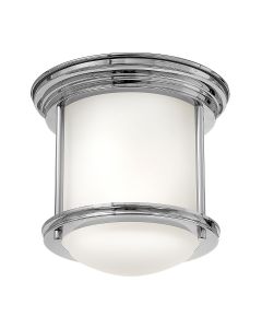 Quintiesse - QN-HADRIAN-MINI-F-CM-OPAL - Hadrian 1 Light Flush Mount - Opal Glass - Chrome