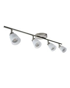 Tecoma - Satin Nickel with Frosted Glass 4 Way Adjustable Spotlight