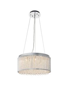 Endon Lighting - Galina - 81981 - Chrome Clear Crystal Glass 12 Light Ceiling Pendant Light