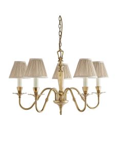 Interiors 1900 - Asquith - 63794 - Solid Brass Beige 5 Light Chandelier