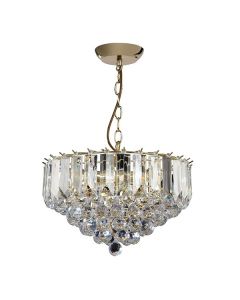 Endon Lighting - Fargo - FARGO-14BP - Brass Clear 3 Light Ceiling Pendant Light