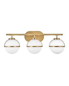 Hinkley Lighting - Hollis - HK-HOLLIS3-O-HB-BATH - Heritage Brass Opal Glass 3 Light IP44 Bathroom Wall Light