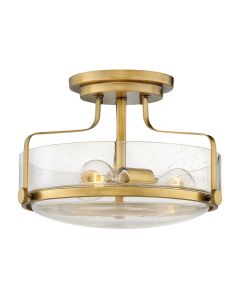 Hinkley Lighting - Harper - HK-HARPER-SFS-HB-CS - Heritage Brass Clear Seeded Glass 3 Light Flush Ceiling Light