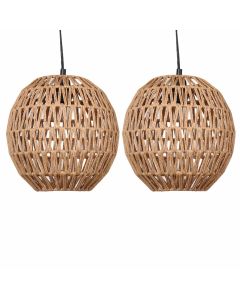 Set of 2 Kloe - Natural String Globe Pendant Lightshade