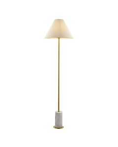 Bert - Aged Brass White Marble Natural Floor Lamp