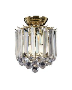 Endon Lighting - Fargo - FARGO-BP - Brass Clear 2 Light Flush Ceiling Light