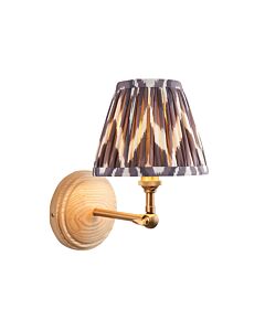 Endon Lighting - Wood Wing & Zigzag 16cm - 115839 - Ash Wood Grey Wall Light