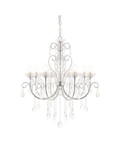 Endon Lighting - Tabitha - 72561 - Chrome Clear Crystal Glass 8 Light IP44 Bathroom Ceiling Pendant Light