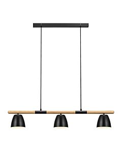 Nordlux - Theo - 2112603003 - Black Wood 3 Light Bar Ceiling Pendant Light