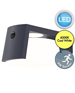 Lutec - Moon - 6906001118 - Dark Grey Opal IP44 Solar Outdoor Sensor Wall Light