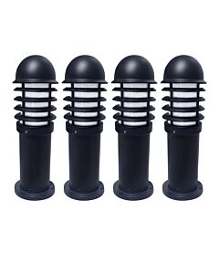 Set of 4 Mason - Black Louvred 475mm Post Lights