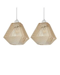 Set of 2 Prism - Champagne Glass Easy Fit Glass Pendant Shades