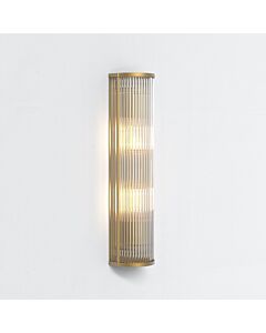 Astro Lighting - Avignon - 1427004 - Antique Brass Clear Ribbed Glass 2 Light Wall Washer Light