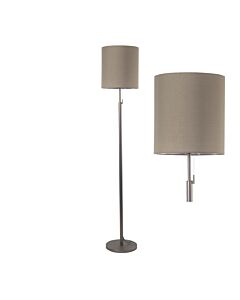 Verta - Pewter Floor Lamp with Matching Silk Shade