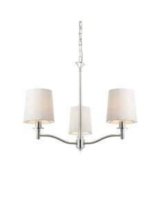 Endon Lighting - Ortona - 95828 - Nickel White 3 Light Ceiling Pendant Light