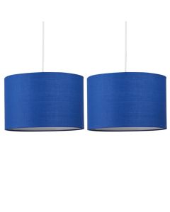 Set of 2 Navy Blue 25cm Ceiling Light Shades