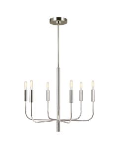 Feiss Lighting - Brianna - FE-BRIANNA6-PN - Nickel 6 Light Chandelier