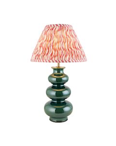 Endon Lighting - Monroe & Ripple 30cm - 116474 - Green Aged Brass Pink Ceramic Table Lamp With Shade