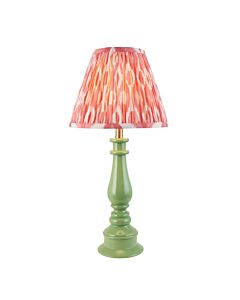 Endon Lighting - Myrtle & Ikat 25cm - 116334 - Green Warm Brass Pink Table Lamp With Shade