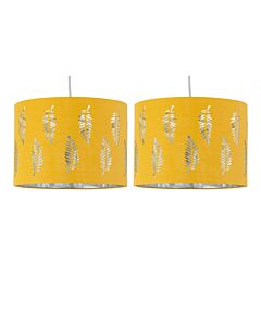 Set of 2 Fern - Ochre Cut Out 30cm Pendant Lightshades