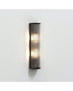 Astro Lighting - Avignon - 1427003 - Bronze Clear Ribbed Glass 2 Light Wall Washer Light