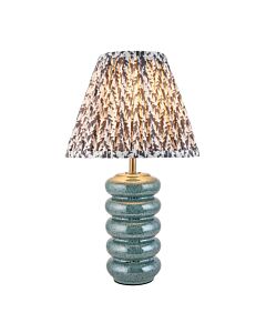 Endon Lighting - Squash & Leaf 25cm - 116482 - Ocean Spray Aged Brass Grey Ceramic Table Lamp With Shade