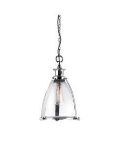 Endon Lighting - Storni - EH-STORNI-L - Nickel Clear Glass Ceiling Pendant Light