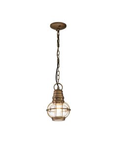 Kichler Lighting - Bridgepoint - KL-BRIDGEPOINT8S-NBR - Natural Brass Clear Seeded Glass IP44 Outdoor Ceiling Pendant Light