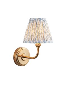 Endon Lighting - Step Arc & Leaf 16cm - 115746 - Aged Brass Blue Wall Light