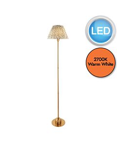 Endon Lighting - Burley Rechargeable & Leaf 30cm - 114782 - LED Aged Brass Green Touch Floor Lamp