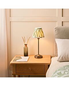 Endon Lighting - Rise - 120756 - Antique Bronze Green Table Lamp With Shade
