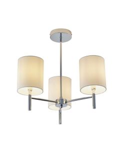 Endon Lighting - Brio - BRIO-3CH - Chrome Off White 3 Light Flush Ceiling Light