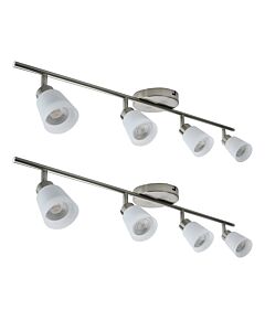Set of 2 Tecoma - Satin Nickel with Glass 4 Way Adjustable Spotlights