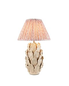 Endon Lighting - Layered Leaf & Leaf 30cm - 116430 - Cream Crackle Aged Brass Peach Ceramic Table Lamp With Shade