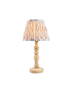 Endon Lighting - Bibury & Ikat 20cm - 114297 - Ash Wood Aged Brass Neutral Table Lamp With Shade