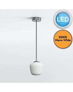 Astro Lighting - Nara - 1464001 & 5039003 - LED Chrome White Glass IP44 Bathroom Ceiling Pendant Light