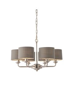 Endon Lighting - Highclere - 94381 - Nickel Charcoal 6 Light Ceiling Pendant Light