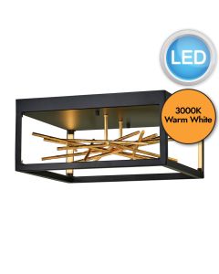 Quintiesse - Styx - QN-STYX-LED-F-BG - LED Black Gilded Gold Flush Ceiling Light