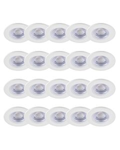 Set of 20 Matt White Fire Rated 6W LED 4000K Recessed Downlights
