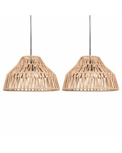 Set of 2 Clara - Natural String Pendant Lightshades