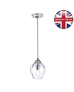 Elstead Lighting - Tiber - TIBER-P-CLEAR - Nickel Clear Glass Ceiling Pendant Light