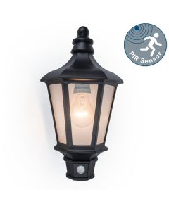 Lutec - Cotswold PIR - 5180602012 - Black Clear Glass IP44 Outdoor Sensor Wall Light